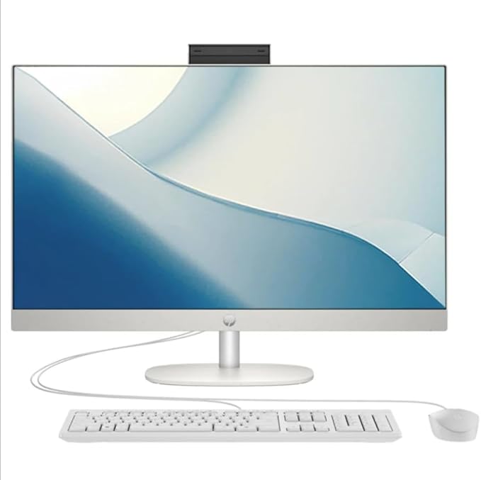 2024 Newest HP All-in-One 24-inch Desktop, 13th Generation Intel Core i5-1335U processor| 8GB DDR4 RAM| 512GB NVMe SSD| 23.8” FHD Display | Windows 11 (Shell White)